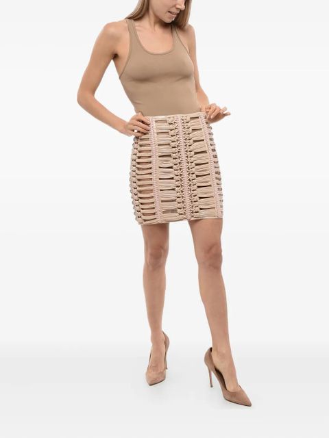 Balmain open-knit mini skirt - Neutrals - zdjęcie produktu nr 2