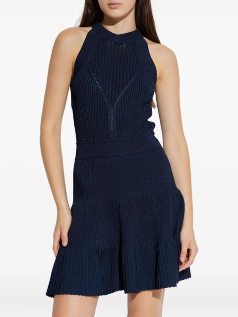 Balmain ribbed halter mini dress - Blue - zdjęcie produktu nr 2