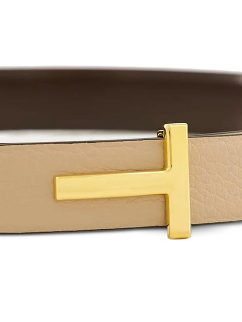 TOM FORD reversible T-buckle leather belt - Neutrals