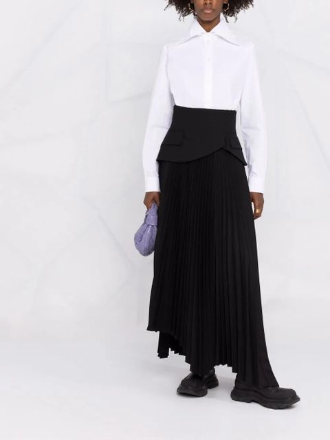 Valentino Garavani oversized pointed-collar button-front shirt - White