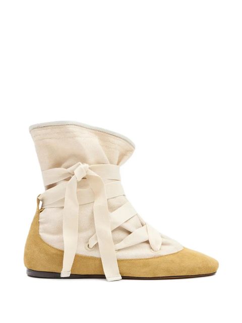 ISABEL MARANT Letiz ankle-tie leather boots - Neutrals - zdjęcie produktu nr 1
