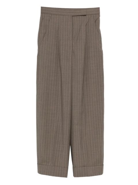 Max Mara MXMMANETTA pinstriped pleated trousers - Brown - zdjęcie produktu nr 1