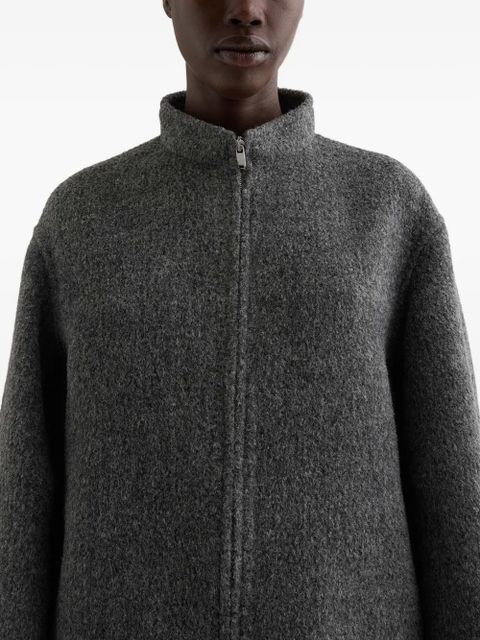 Jil Sander stand-up collar fleece jacket - Grey