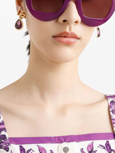 Dolce & Gabbana logo-plaque earrings - Gold - zdjęcie produktu nr 2