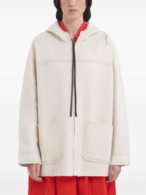 Marni embroidered parka jacket - Neutrals