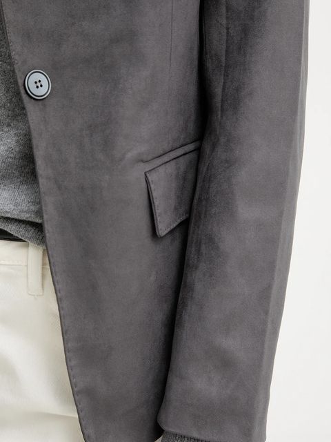 Answear.LAB marynarka kolor szary jednorzędowa gładka