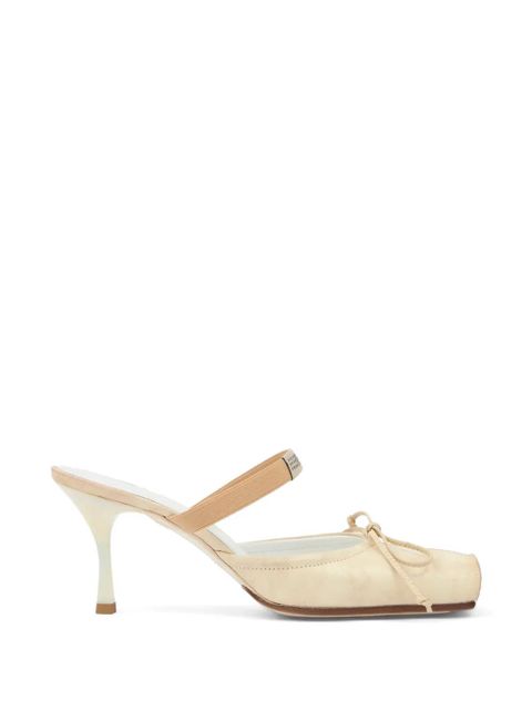 MM6 Maison Margiela square toe bow mules - Neutrals - zdjęcie produktu nr 1