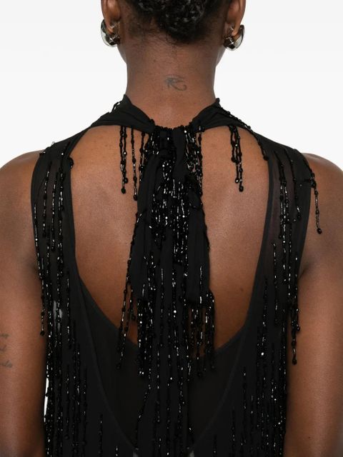 Blumarine beaded high-neck dress - Black