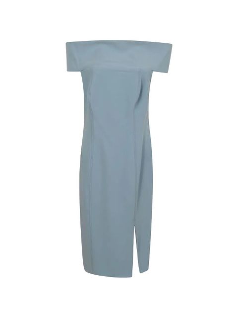 Lauren Ralph Lauren off-shoulder slit-detail dress - Blue - zdjęcie produktu nr 1