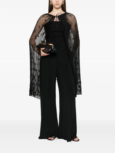 TOTEME floral tulle cape - Black