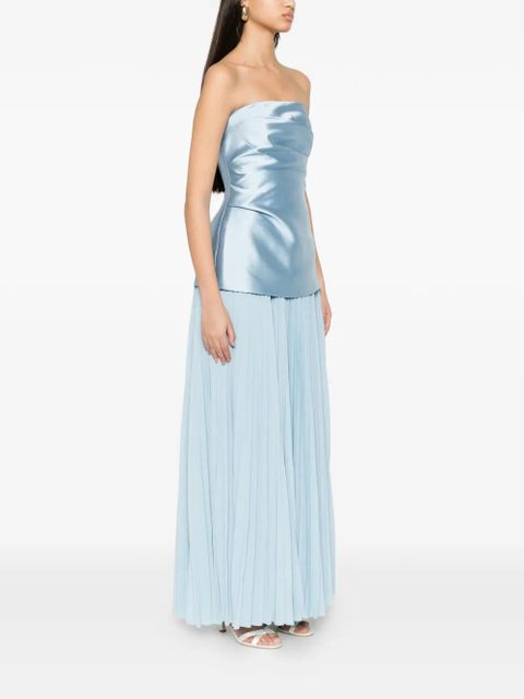 Solace London Claudette pleated maxi dress - Blue