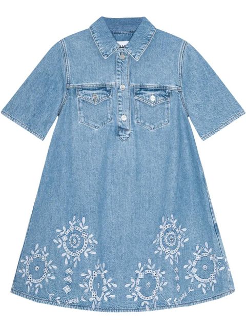 GANNI embroidered denim dress - Blue - zdjęcie produktu nr 1