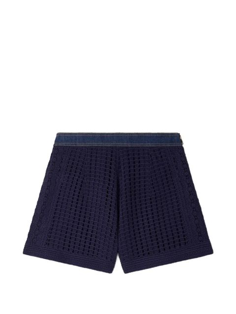 SANDRO high-waisted crochet shorts - Blue - zdjęcie produktu nr 1