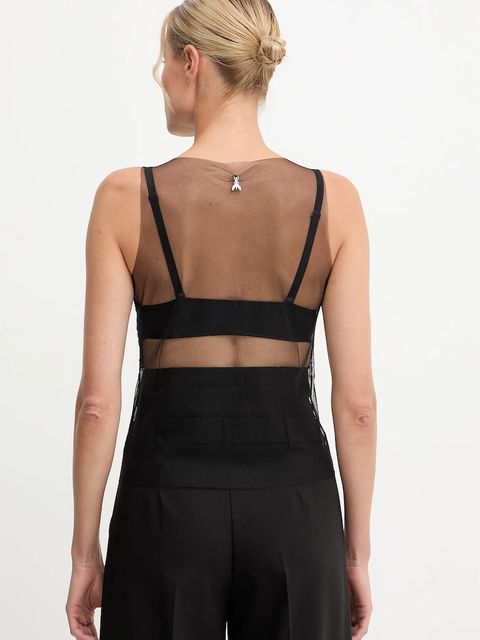 Patrizia Pepe bluzka damska kolor czarny z aplikacją 2M4503 J338