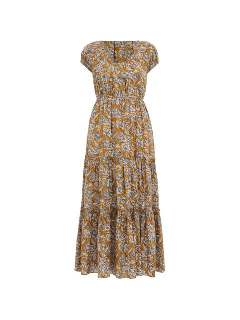 Ulla Johnson Alexi Midi floral-print tiered dress - Yellow - zdjęcie produktu nr 1