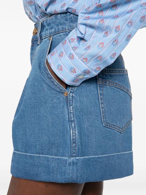 ZIMMERMANN pleated cuffed shorts - Blue