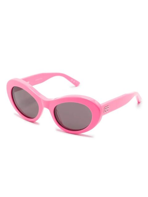 Balenciaga Eyewear logo-plaque round-frame sunglasses - Pink - zdjęcie produktu nr 2
