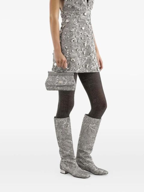 Dolce & Gabbana small Sicily brocade tote bag - Silver - zdjęcie produktu nr 2