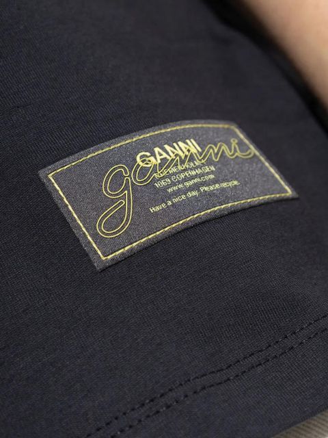 GANNI cotton T-shirt - Black
