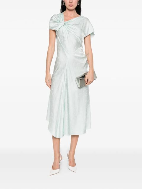 Victoria Beckham asymmetric twist midi dress - Blue - zdjęcie produktu nr 2