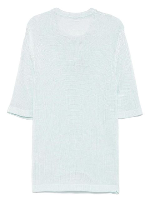 Jil Sander crochet-flower knit T-shirt - Blue - zdjęcie produktu nr 2