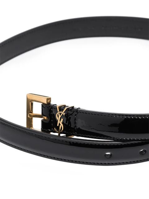Saint Laurent YSL patent leather belt - Black