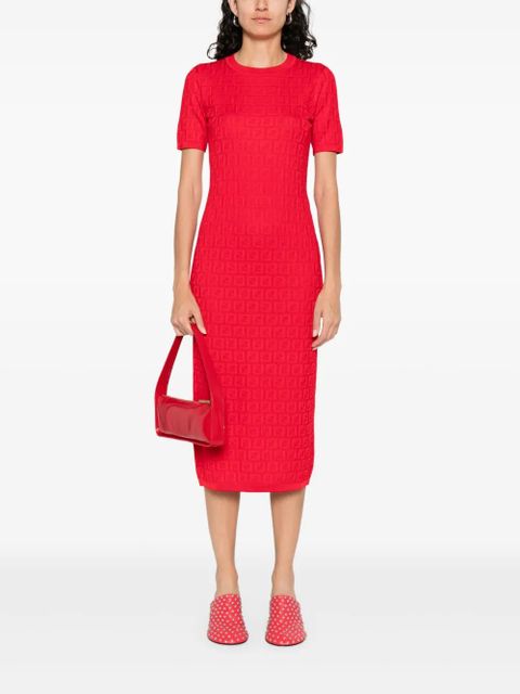 FENDI FF-jacquard dress - Red - zdjęcie produktu nr 2