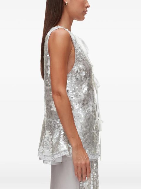 3.1 Phillip Lim sequined ribbon top - Silver
