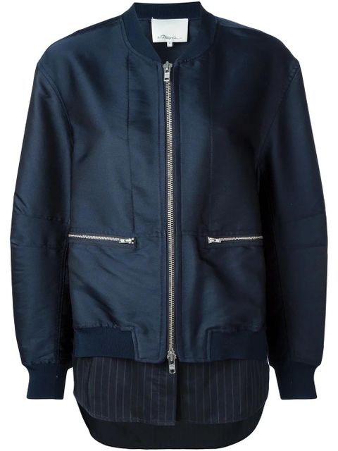 3.1 Phillip Lim layered bomber jacket - Blue - zdjęcie produktu nr 1