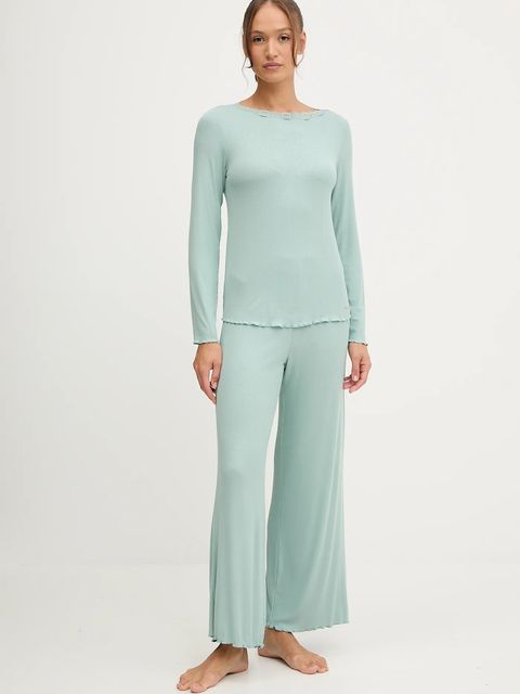 United Colors of Benetton piżama damska kolor turkusowy 3P2Y3P03Y - zdjęcie produktu nr 1