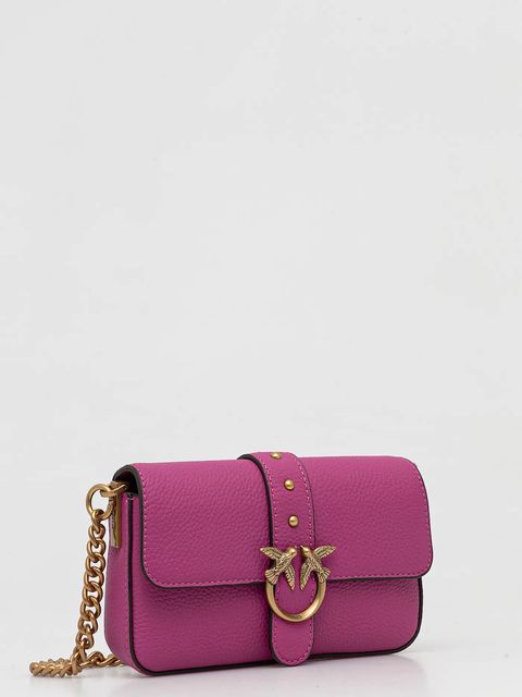 Pinko torebka skórzana kolor różowy 105353 A2OX