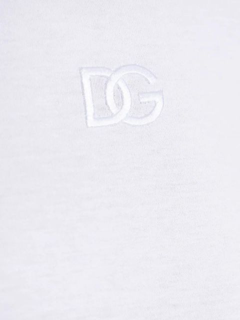 Dolce & Gabbana logo-embroidered short-sleeve T-shirt - White