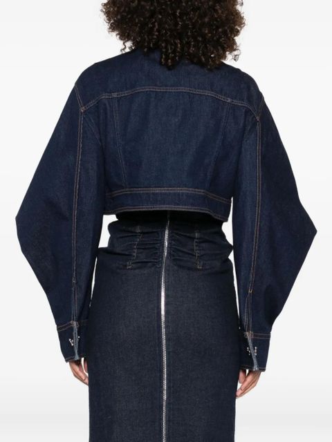Sportmax curved-sleeve denim jacket - Blue