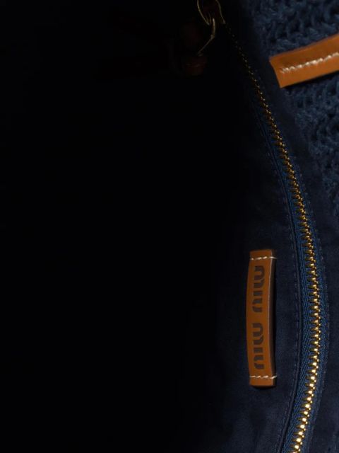 Miu Miu raffia-effect woven tote bag - Blue