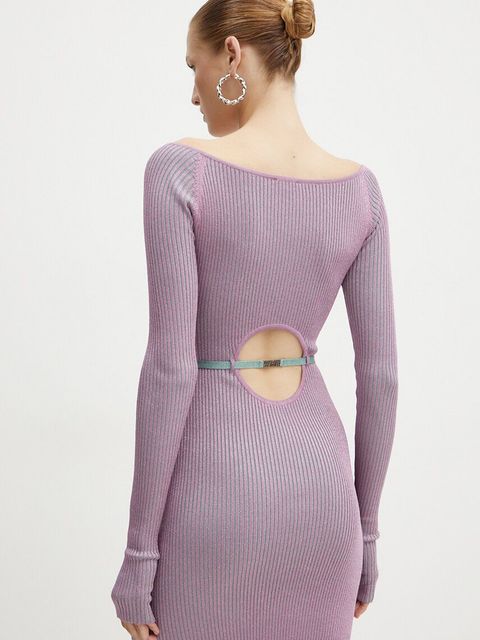 Versace Jeans Couture sukienka kolor różowy mini dopasowana 77HAOM23 CM60H