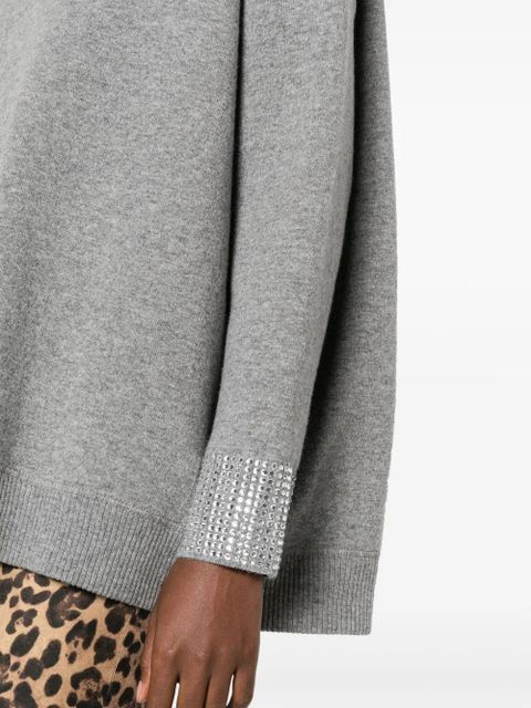 Valentino Garavani rhinestone-embellished wool jumper - Grey