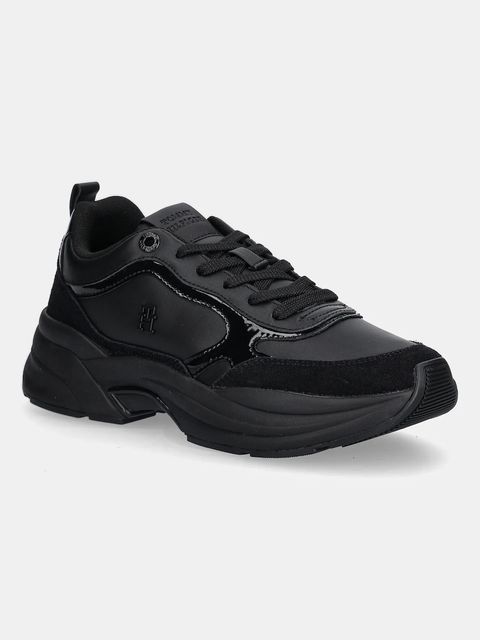 Tommy Hilfiger sneakersy skórzane TH CHUNKY RUNNER PATENT damskie kolor czarny FW0FW08840 - zdjęcie produktu nr 1