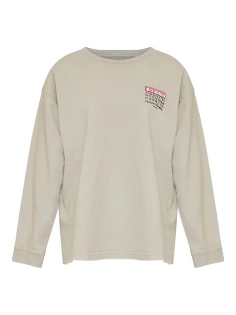 Maison Margiela Numbers-print long-sleeve T-shirt - Grey - zdjęcie produktu nr 1