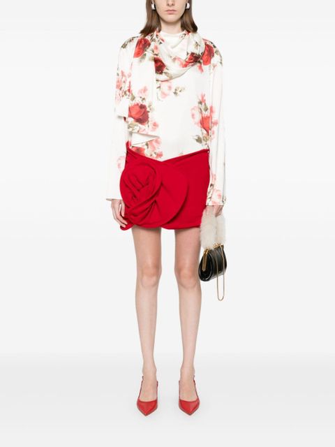 Magda Butrym floral-appliqué mini skirt - Red