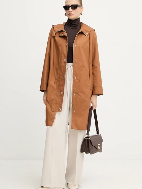 Twinset kurtka kolor brązowy przejściowa 252TP2060