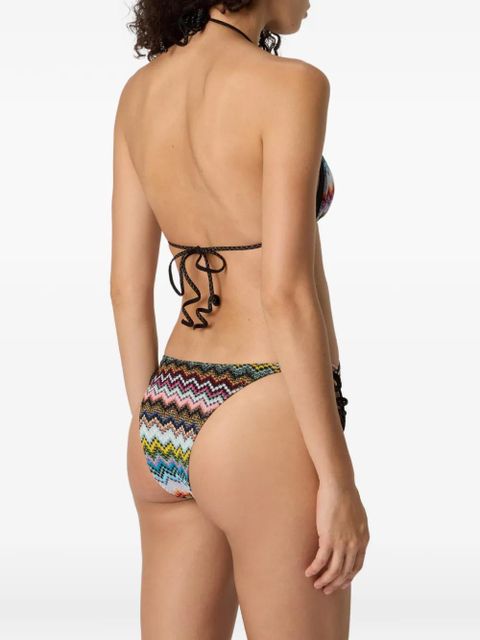 Missoni triangle-top zig-zag-pattern swimsuit - Blue
