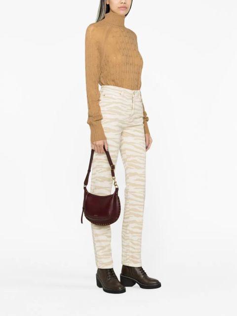 ETRO cable-knit roll-neck jumper - Brown