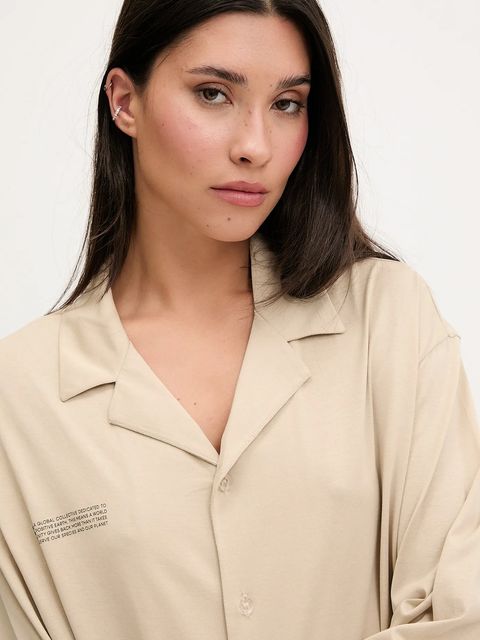 Pangaia piżama bawełniana damska kolor beżowy bawełniana 10002463