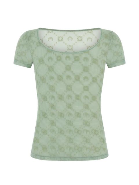 Marine Serre Moonogram round-neck T-shirt - Green - zdjęcie produktu nr 1