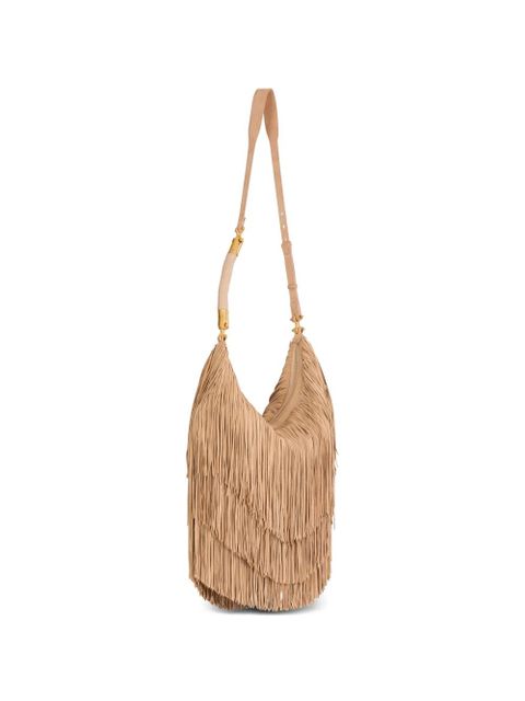Balmain large Ebene fringed hobo bag - Neutrals