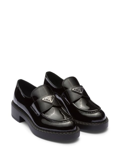 Prada Chocolate patent leather loafers - Black