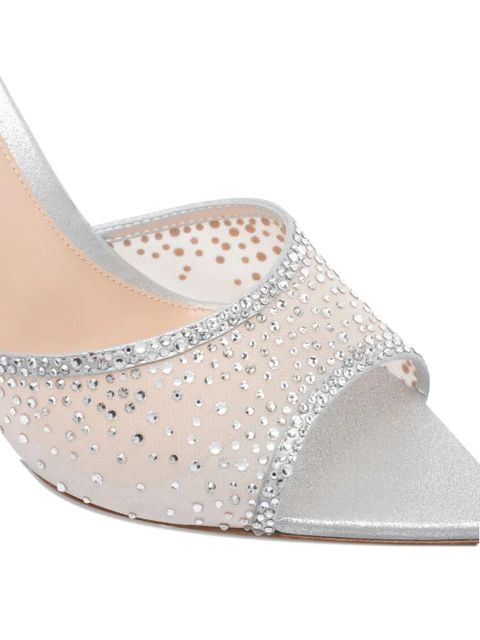 Gianvito Rossi 85mm crystal-embellished heeled mules - Silver