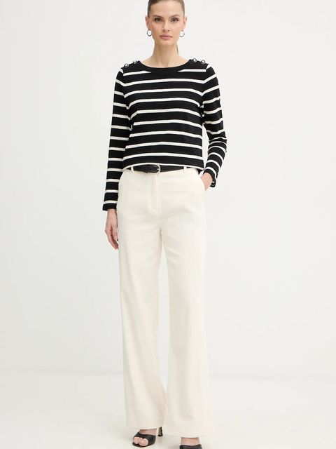 Morgan longsleeve bawełniany kolor czarny TBATO