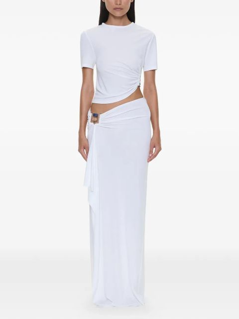 Christopher Esber quartz buckle cascade maxi skirt - White - zdjęcie produktu nr 2