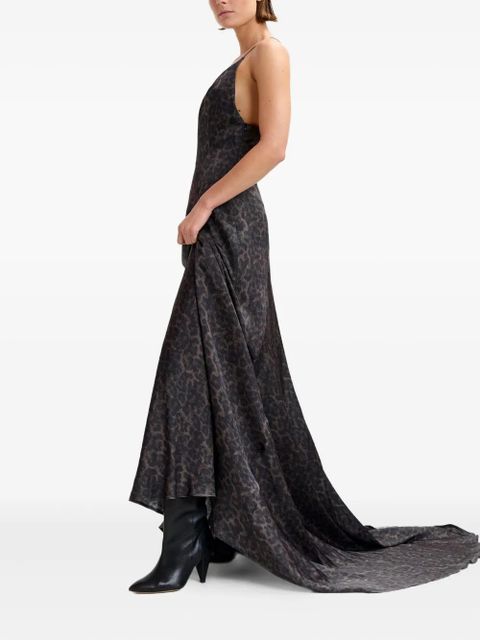Essentiel Antwerp Idont leopard-print maxi dress - Black